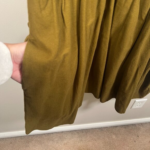 Madewell Flannel Lucie V-Neck Smocked Mini Dress Size 2X Weathered Olive Green - Picture 8 of 12